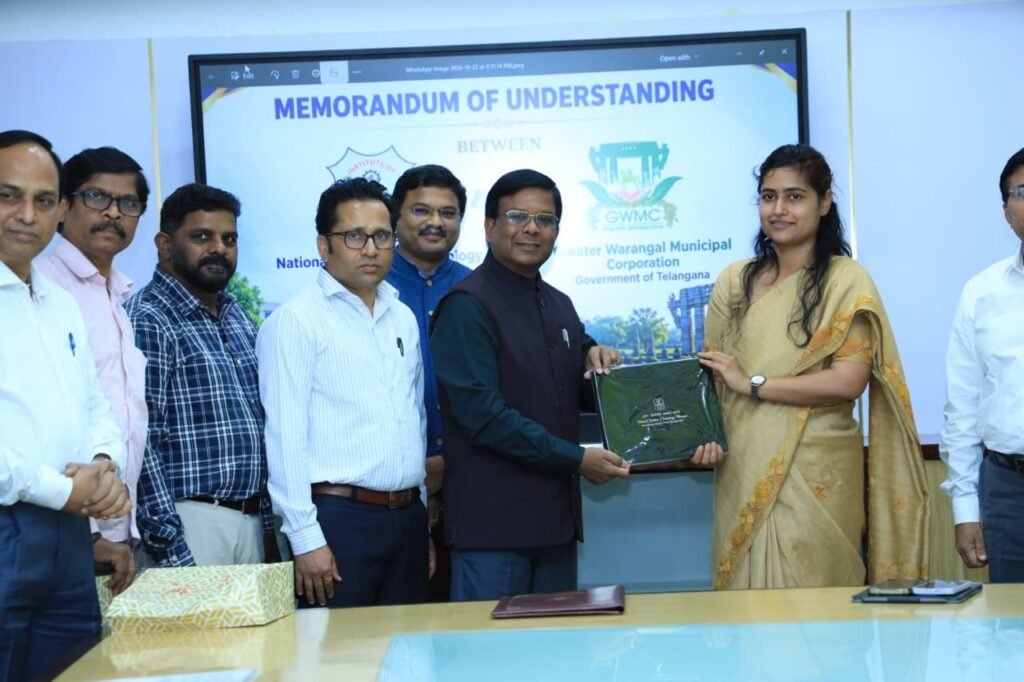 –వరంగల్ నగర సమగ్రాభివృద్ధికి ఎన్‌ఐటీ సాంకేతిక సహకారం… –జీడబ్ల్యూఎంసీ–ఎన్‌ఐటీ వరంగల్ మధ్య కీలక ఒప్పందం..